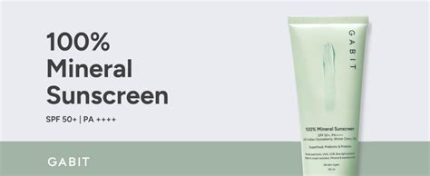 Gabit 100% Mineral Sunscreen SPF 50 PA++++ | Water & Sweat Resistant ...