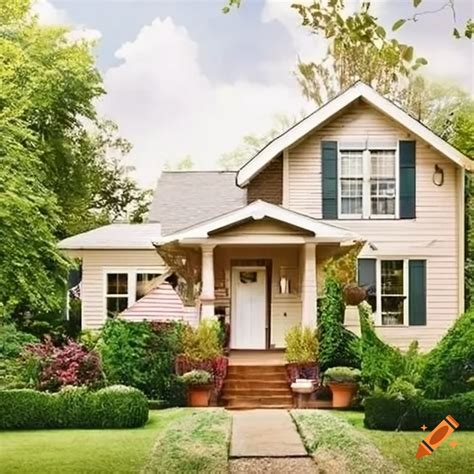 Cozy american style house with a small garden