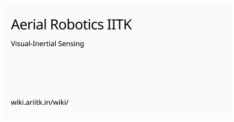 Visual-Inertial Sensing | Aerial Robotics IITK