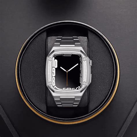 Luxury Metal Mod Kit for Apple Watch | Case with Jewels, Rubber & Stai ...