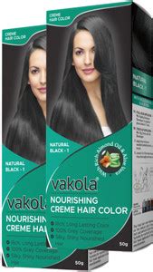 Vakola nourishing long lasting grey coverage cream hair color 50g+50ml ...