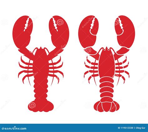 龙虾商标 在白色背景的被隔绝的龙虾 向量例证. 插画 包括有 海运, 向量, 海鲜, 红色, 敌意, 海洋 - 119512338
