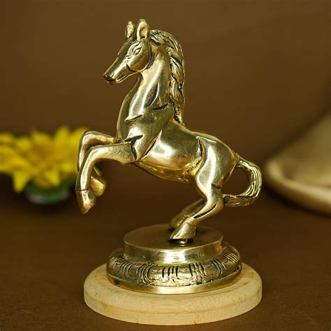 Buy Ekhasa 100% Pure Brass Jumping Horse Statue Showpiece for Home ...