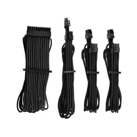 Corsair Premium Cables | Sleeved PSU Modular Cables Type 4 (Black)