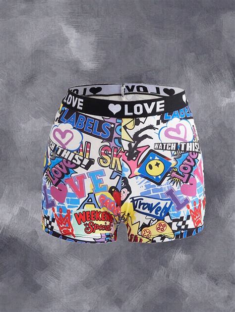 Women Graffiti Print Comfortable Hipster Briefs, Fashion | SHEIN USA