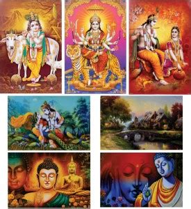 Combo of 7 Beautiful poster | Gloss Laminated Paper Printing | Radha ...