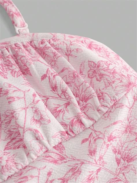 SHEIN Girlism Conjunto de blusa e saia de malha floral estilo ditsy ...