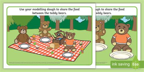 Teddy Bears' Picnic Modelling Dough Mats | Twinkl