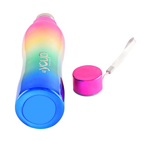 Youp Stainless Steel Fashion Series Rainbow Blue Color Water Bottle ...
