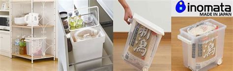 Buy Inomata 1254 Rice Storage Container of 5 Kg with Rice Bowl ...