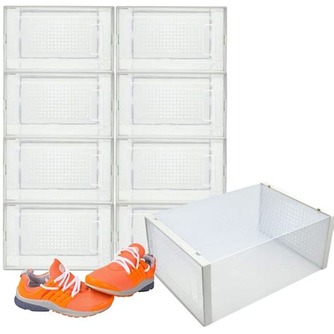 Buy YöL Stackable Shoe Box 8pcs Stacking Shoe Box Home Storage Click ...