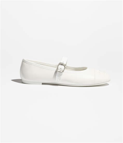 Mary janes - Lambskin, white — Fashion | CHANEL