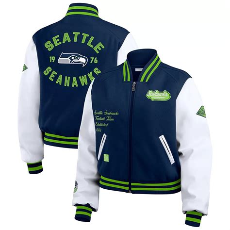 Women's WEAR by Erin Andrews College Navy/White Seattle Seahawks ...
