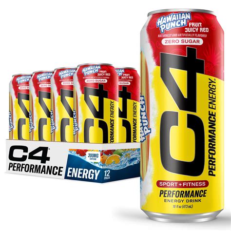 C4 Energy Drink Hawaiian Punch Fruit Juicy Red Carbonated Sugar ...