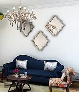 Buy Venetian Design Brown Glass Wall Mirrors Set of 3 Online at Low ...