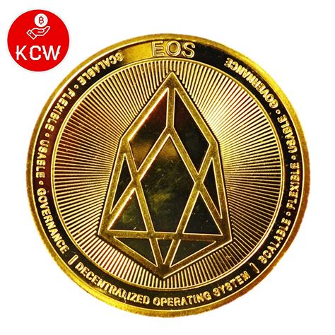 Crypto World EOS Coin Gold Colour Plated Real Metal 40MM Diameter Coin ...