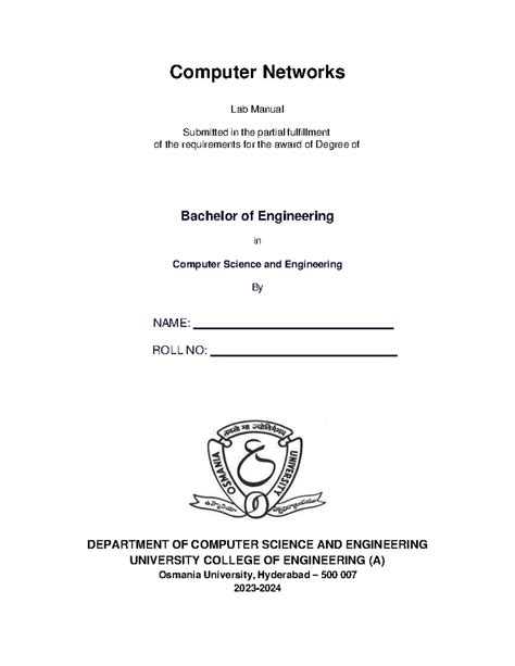 CN Record - Computer Networks Lab Manual Submitted in the partial ...