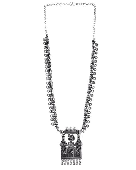 OXIDISED SPRING CHAIN PENDANT NECKLACE – Naman Arts