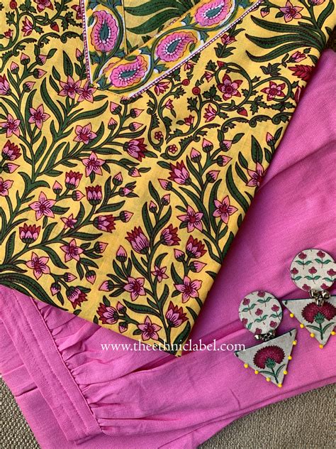 "Sona" Hand Block Printed Kurta with Afghan Pant-2pc – The Ethnic Label