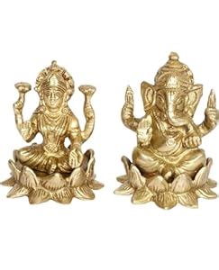PL SUPREME Gupta Star Brass Laxmi Ganesh Idol Set Bhagwan Ganpati Murti ...