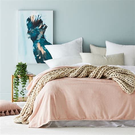 Aspen Blush Fleece Blanket | Adairs