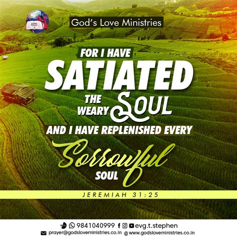 Jeremiah 31:25 :: God's Love Ministries - Today's Promise