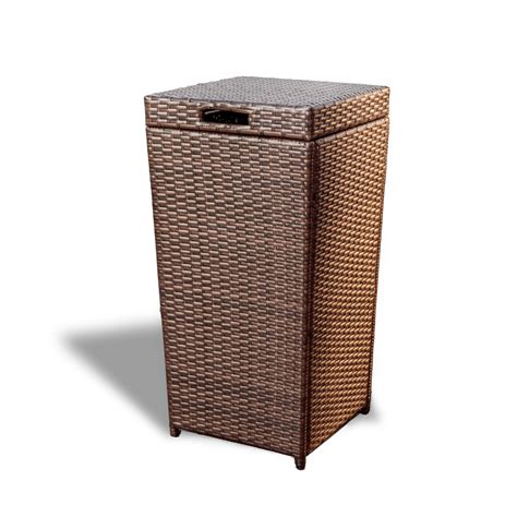 Hearth & Harbor 35 Gallon Trash Can with Lid, Wicker Rattan Garbage Bin ...