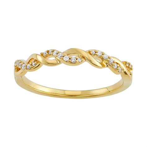 Simply Vera Vera Wang 14k Gold 1/10 Carat T.W. Diamond Twist Ring