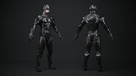 Space Soldier in Black Armor Rigged for Maya 3D model | 3D Molier ...