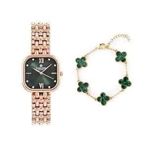Carlton London Analog Women Green Dial Watch&Bracelet Set-Stainless ...