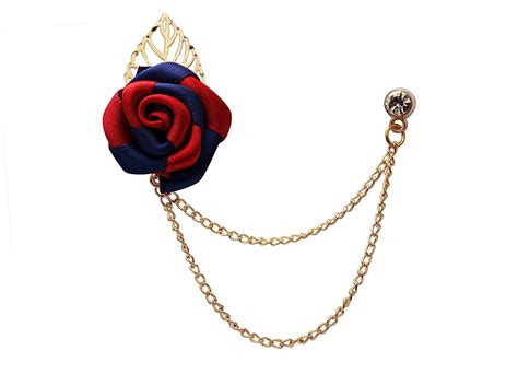 Buy Knighthood Red and Blue Rose with Gold Leaf and Hanging Chain ...