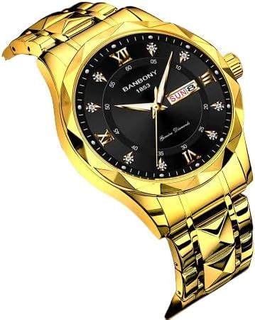 Buy BANBONY Men's Waterproof Quartz Watch with Night Glow, Double ...
