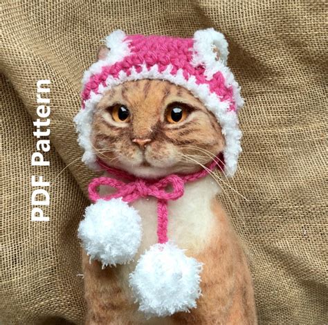 Cat Hats, Crochet Pattern, Crochet for Pets, Crochet Hats, Crochet Cat ...