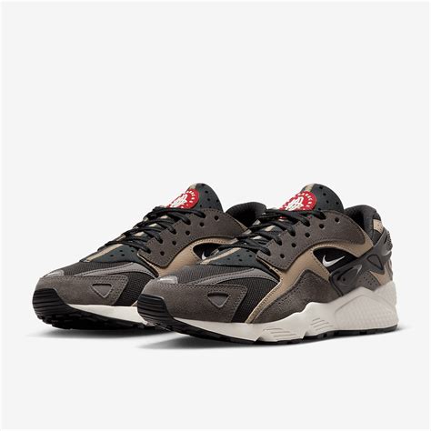 Nike Sportswear Air Huarache Runner - Black/White/Medium Ash/Khaki ...