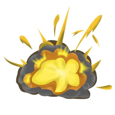 An Explosion With Gray Smoke And Orange Yellow Fire, Explosion, Smoke, Fire PNG Transparent ...