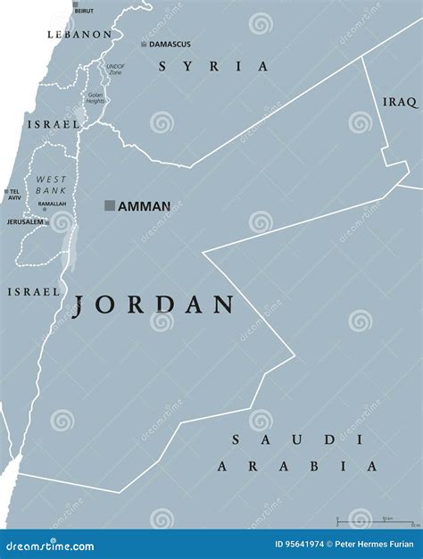 Jordan political map stock vector. Illustration of country - 95641974