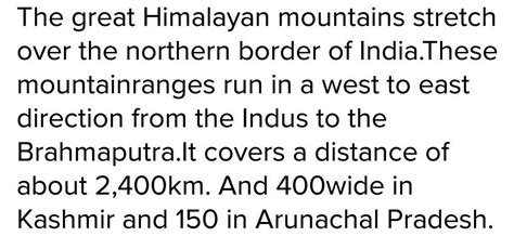 Indicate the extent of the himalayas. - Brainly.in