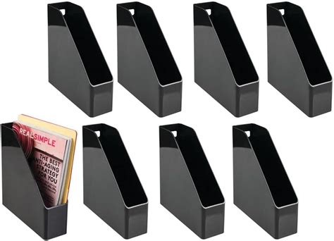 Buy mDesign Plastic Sturdy File Folder Bin Storage Organizer - Vertical ...