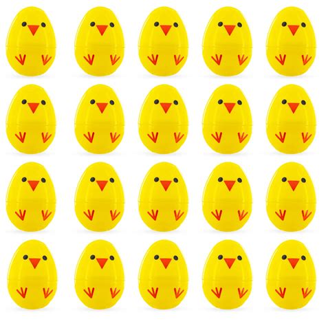 Set of 20 Chicks Fillable Plastic Easter Eggs 2.25 Inches, Color ...