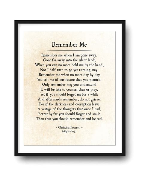 Remember by christina rossetti – Artofit