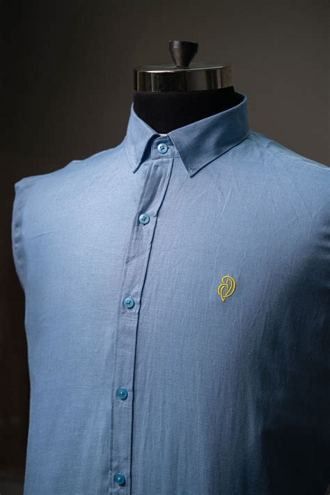 100 % Linen Sky Blue Shirt – Dvana Realm
