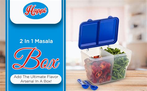 HAPPI Multipurpose Plastic 2 in 1 Masala Box for Kitchen, Spice Boxes ...