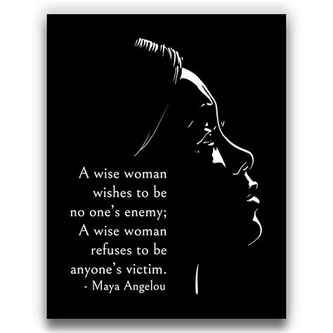Buy Maya Angelou Quote ‘Wise Woman’ Wall Art | Black and White 11x14 ...
