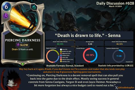 Daily Discussion #628 - Piercing Darkness - Featuring Kludd! : r ...