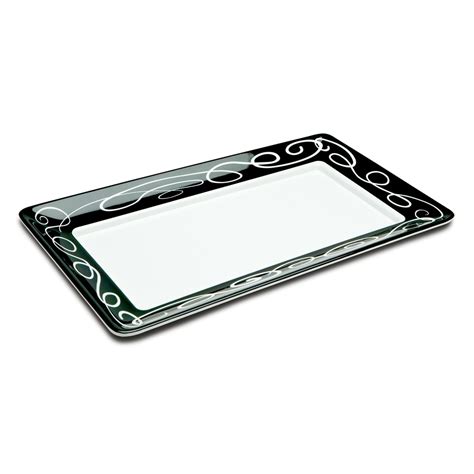 Delfin TRC-2112SO-020 21" x 12" x 1.5" White Rectangular Sorrento Tray ...