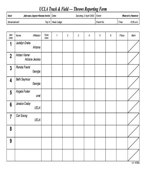 Field Event Score Sheet - Fill Online, Printable, Fillable, Blank ...