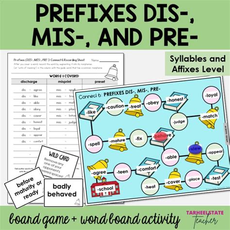 Prefix MIS DIS PRE Prefix Sort, Practice, & Games Words Their Way ...