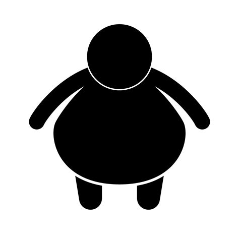 Fat person silhouette icon. Chubby obese body shape. Vector. 34371254 Vector Art at Vecteezy