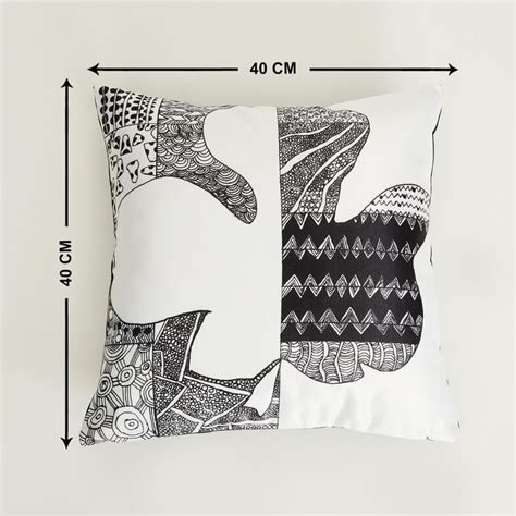 Buy NGO Aayush Black Digital Printed Cushion Cover - Set of 2 from Home ...