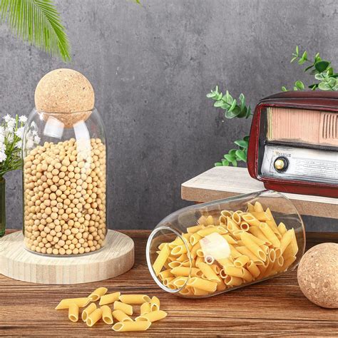 Buy 2 Piece Cork Glass Glass Jars with Cork Lid Storage Jar Coffee Jar ...